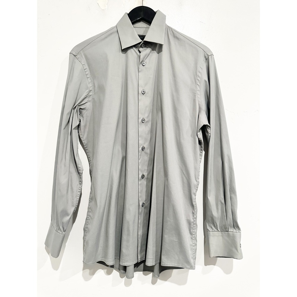 Prada Men's Gray Button Down Shirt Size 39/15.5